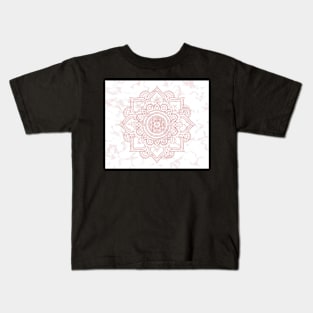 Rose gold mandala, pink marble Kids T-Shirt